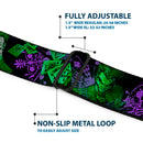 HAHA Stacked Full Color Black Gray Green Seatbelt Belt - THE JOKER Card Flipping Poses Black/Greens/Purples Webbing