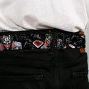 Joker Face Stare Full Color Seatbelt Belt - Joker BRILLIANTLY TWISTED PSYCHO 2-Poses/Cards Black/Grays Webbing