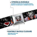 Joker Face Stare Full Color Seatbelt Belt - Joker BRILLIANTLY TWISTED PSYCHO 2-Poses/Cards Black/Grays Webbing