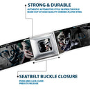 Joker Face Bats CLOSE-UP Full Color Grays Seatbelt Belt - BATMAN ARKHAM ORIGINS Joker Expressions/Bats Grays Webbing