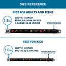 JL 2017 Badge Full Color Black Grays Seatbelt Belt - Justice League 2017 6-Superhero Icons Black Webbing