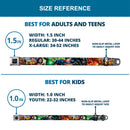 Justice League of America Reverse Brushed Black Silver Seatbelt Belt - Justice League New 52 Superhero Action Poses Webbing