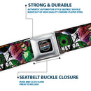 JUSTICE LEAGUE OF AMERICA Badge Black/White/Red/Blue Seatbelt Belt - Superman-METROPOLIS/Batman-GOTHAM CITY/Green Lantern-PLANET MOGO Webbing