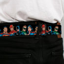 Justice League of America Black Full Color Seatbelt Belt - Justice League Elite Forces Superheroes Webbing