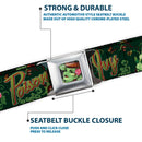 Poison Ivy Pin-Up Face Full Color Seatbelt Belt - POISON IVY Bombshell Poses Greens/Reds Webbing