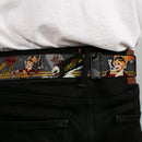 Harley Quinn Bombshell Pin-Up Face Full Color Seatbelt Belt - Harley Quinn Aviation Pin-Up Pose/GOTHAM OR BUST Webbing