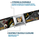 Harley Quinn Bombshell Pin-Up Face Full Color Seatbelt Belt - Harley Quinn Aviation Pin-Up Pose/GOTHAM OR BUST Webbing