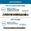 JL Logo Full Color Grays Black White Seatbelt Belt - JUSTICE LEAGUE Logo/4-Superhero Panels Pop Art Webbing