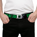 Riddler "?" Full Color Black Green Seatbelt Belt - THE RIDDLER/Face CLOSE-UP Black/Green Webbing