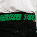 Riddler "?" Full Color Black Green Seatbelt Belt - Question Mark Scattered3 Dark Green/Black Webbing