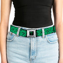 Riddler "?" Full Color Black Green Seatbelt Belt - Question Mark Scattered3 Dark Green/Black Webbing