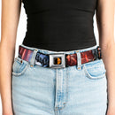 Deadstroke Logo Full Color Black Red White Seatbelt Belt - DEATHSTROKE Pose/BATMAN ARKHAM ORIGINS Logo Webbing