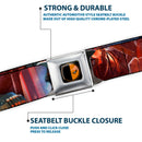 Deadstroke Logo Full Color Black Red White Seatbelt Belt - DEATHSTROKE Pose/BATMAN ARKHAM ORIGINS Logo Webbing