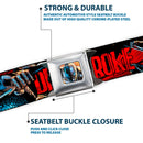 New 52 Deathstroke Face CLOSE-UP Full Color Red Seatbelt Belt - New 52 DEATHSTROKE Action Poses Black/Red Webbing