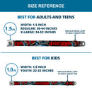 New 52 Deathstroke Face CLOSE-UP Full Color Red Seatbelt Belt - New 52 DEATHSTROKE Action Poses Black/Red Webbing