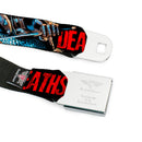 New 52 Deathstroke Face CLOSE-UP Full Color Red Seatbelt Belt - New 52 DEATHSTROKE Action Poses Black/Red Webbing