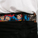 Superman Black Silver Seatbelt Belt - Superman Metropolis Face-Off Webbing