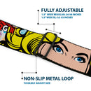 Superman Black Silver Seatbelt Belt - SUPERGIRL w/Face CLOSE-UP Webbing
