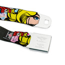 Superman Black Silver Seatbelt Belt - SUPERGIRL w/Face CLOSE-UP Webbing