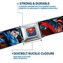 New 52 Superman Shield Explosion Full Color Blues Red Yellow Seatbelt Belt - New 52 Superman 1-Action Pose/Explosion/Bullets CLOSE-UP Light Blue Webbing