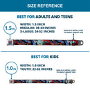 New 52 Superman Shield Explosion Full Color Blues Red Yellow Seatbelt Belt - New 52 Superman 1-Action Pose/Explosion/Bullets CLOSE-UP Light Blue Webbing