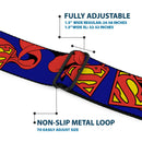 Superman Full Color Blue Seatbelt Belt - Superman Shield w/Cape Webbing