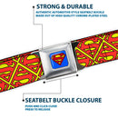 Superman Full Color Blue Seatbelt Belt - Super Shield Flipped Yellow/Red Webbing