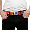 Superman Full Color Blue Seatbelt Belt - Super Shield Stacked Yellow/Red Webbing