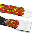 Superman Full Color Blue Seatbelt Belt - Super Shield Stacked Yellow/Red Webbing