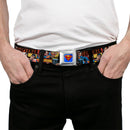 Superman Full Color Blue Seatbelt Belt - SUPERMAN Action Blocks Red/Blue Webbing