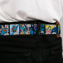 Superman Full Color Blue Seatbelt Belt - Superman Comic Panels Webbing