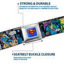 Superman Full Color Blue Seatbelt Belt - Superman Comic Panels Webbing