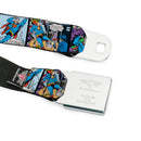 Superman Full Color Blue Seatbelt Belt - Superman Comic Panels Webbing