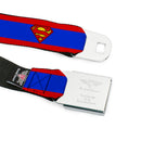 Superman Full Color Blue Seatbelt Belt - Superman Shield/Stripe Red/Blue Webbing