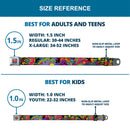 Superman Full Color Blue Seatbelt Belt - SUPERMAN Poses/Battling Mongul Black/Multi Neon Webbing