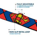 Superman Full Color Blue Seatbelt Belt - Superman Shield CLOSE-UP Blue/Red/Yellow Webbing