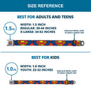 Superman Full Color Blue Seatbelt Belt - Superman Shield CLOSE-UP Blue/Red/Yellow Webbing