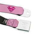 Superman Full Color Pink Seatbelt Belt - Superman Shield Pink Webbing