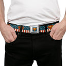 Superman Shield Full Color Americana Blue Seatbelt Belt - Superman Shield Americana Red/White/Blue/Yellow Webbing