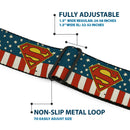 Superman Shield Full Color Americana Blue Seatbelt Belt - Superman Shield Americana Red/White/Blue/Yellow Webbing