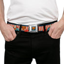 Superman Shield Full Color Americana Blue Seatbelt Belt - Superman Pose/Shield Americana Blue/White/Red/White Webbing
