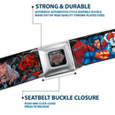 Superman Shield Comics Scenes Stacked Full Color Black Grays Red Seatbelt Belt - New 52 SUPERMAN Poses/Shield/Comic Scenes Stacked Webbing