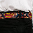 Superman Shield Full Color Black Golds Reds White Seatbelt Belt - Superman Unchained Explosion Action Pose/Wraith/Shield Golds/Reds Webbing