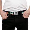 SOUTH PARK Title Logo Full Color Black/White Seatbelt Belt - South Park Boys Face Repeat Black Webbing
