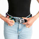 SOUTH PARK Title Logo Full Color Black/White Seatbelt Belt - South Park Boys Face Repeat Black Webbing