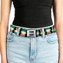 SOUTH PARK Title Logo Full Color Black/White Seatbelt Belt - South Park Kyle Flip Poses Black Webbing