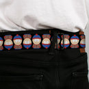 SOUTH PARK Title Logo Full Color Black/White Seatbelt Belt - South Park Stan Flip Poses Black Webbing