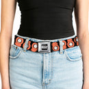 SOUTH PARK Title Logo Full Color Black/White Seatbelt Belt - South Park Kenny Flip Poses Black Webbing