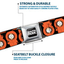 SOUTH PARK Title Logo Full Color Black/White Seatbelt Belt - South Park Kenny Flip Poses Black Webbing