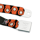 SOUTH PARK Title Logo Full Color Black/White Seatbelt Belt - South Park Kenny Flip Poses Black Webbing